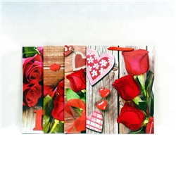 Пакет подарочный Розы (3D,блестки) 31,5*40*12см 4 вида (12 в упаковке) WB-023-L