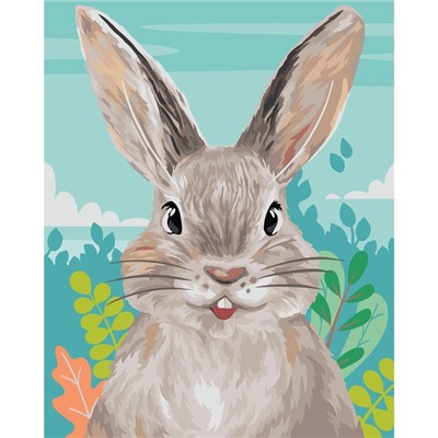 Картина по номерам на холсте с подрамником «Кролик в поле» 40 × 50 см