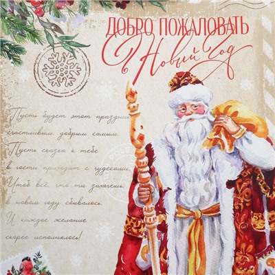 Пакет ламинированный вертикальный «Дедушка Мороз», XXL 46 × 61 × 20 см