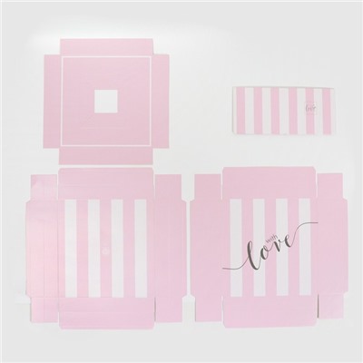 Коробка для цветов с вазой и PVC-окнами «With Love», складная, 23 × 30 × 23 см