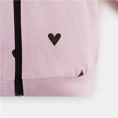Комплект: толстовка и брюки Крошка Я "Сердечки", розовый, рост 68-74 см