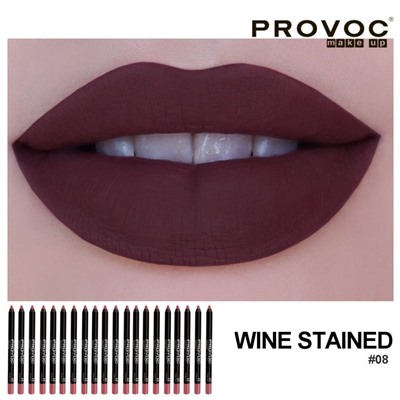 Provoc Полупермаментный гелевый карандаш для губ / 08 Wine Stained