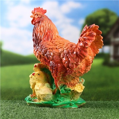 Садовая фигура "Курица с цыплятами" 33х28х14см