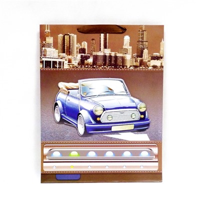 Пакет подарочный Автомобиль (3D,блестки) 31*12*40см 4 вида (12 в упак) WB-347-L