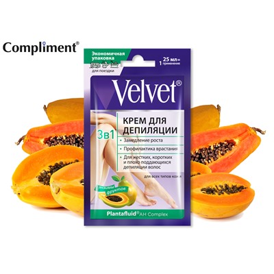 Velvet Крем для депиляции 3 в 1 для жестких волос (2600), 25 ml