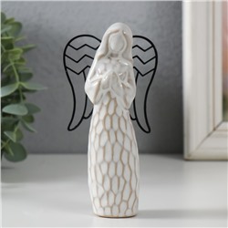 Сувенир керамика, металл "Ангел. Молитва" беж 7,5х3,8х12,8 см