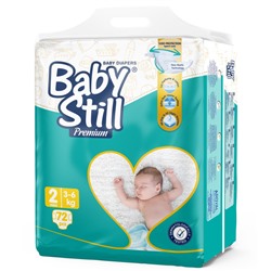 BABY STILL Подгузники детские МИНИ 3-6 кг (2) большая упаковка, 72 шт