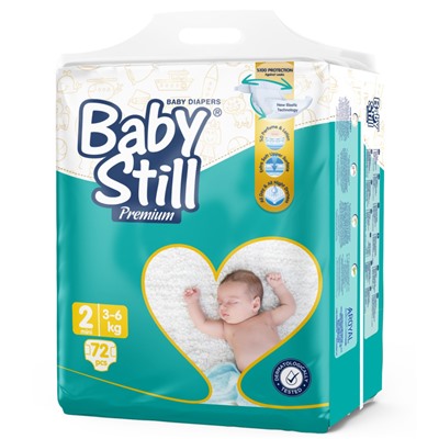 BABY STILL Подгузники детские МИНИ 3-6 кг (2) большая упаковка, 72 шт