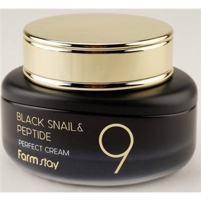 Крем для лица с черной улиткой и пептидами Black snail peptide 9 perfect cream FarmStay 55 мл.