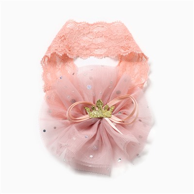 Повязка на голову Крошка Я "Цветочек", 20 см, цвет розовый