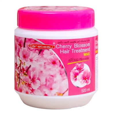 Восстанавливающая маска для волос с экстрактом цветов вишни Carebeau Hair Treatment Cherry Blossom Wax, 500 мл. Таиланд