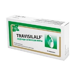 Леденцы Трависилальф со вкусом мяты отхаркивающие и противовоспалительные Travisilalf 16 шт.