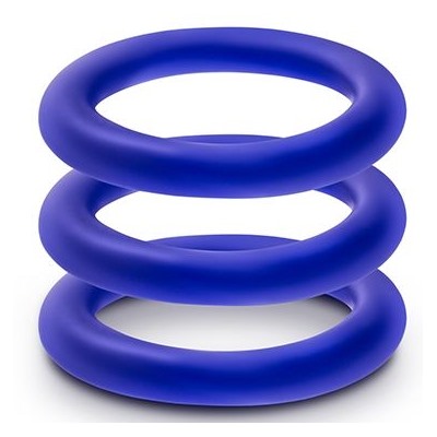 Набор из 3 синих эрекционных колец VS1 Pure Premium Silicone Cock Rings