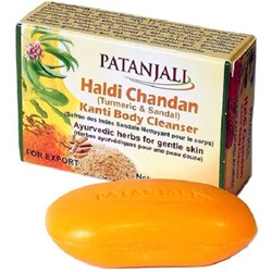 Мыло Куркума и сандал Патанджали антиакне Haldi Chandan Kanti Body Cleanser Patanjali 75 гр.