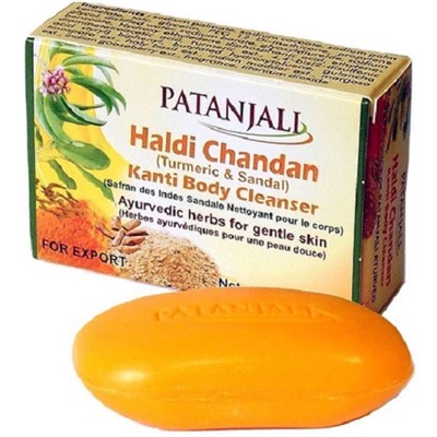 Мыло Куркума и сандал Патанджали антиакне Haldi Chandan Kanti Body Cleanser Patanjali 75 гр.