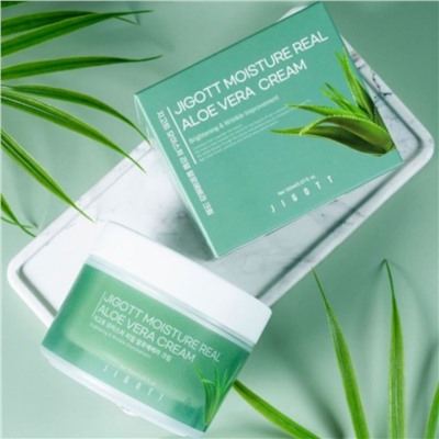 Jigott Крем для лица с экстрактом алоэ / Moisture Real Aloe Vera Cream, 150 мл