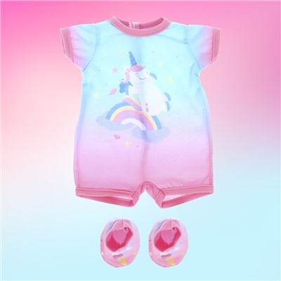 Пижама для кукол «Единорог», 40-44 см, 2 вещи, текстиль, на липучках