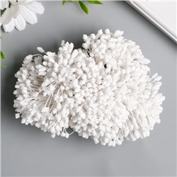 Тычинки для цветов "Капельки пузырьковые белые" 4х7 мм набор 700 шт длина 6,5 см