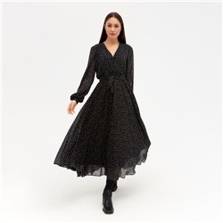 Платье женское с поясом MIST миди, размер 50, чёрный