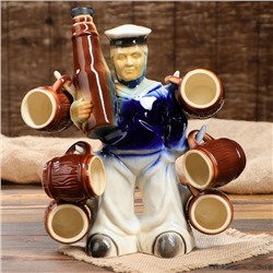 Набор для вина "Моряк с бутылкой", 7 предметов: штоф 0.75 л, рюмки 0.1л