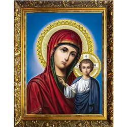 Алмазная мозаика «Казанская икона Божьей Матери» 30 × 40 см + наклейка