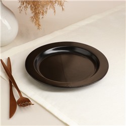 Тарелка "Плоская", с бортом, матово-чёрный, диаметр 18 см