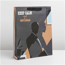 Пакет крафтовый вертикальный «Keep calm», L 31 × 40 × 11,5 см