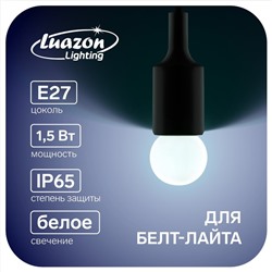 Лампа светодиодная Luazon Lighting, G45, Е27, 1.5 Вт, для белт-лайта, белая, наб 20 шт