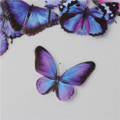 Наклейки для творчества пластик PVC "Волшебные бабочки" набор 40 шт 9х10.5 см