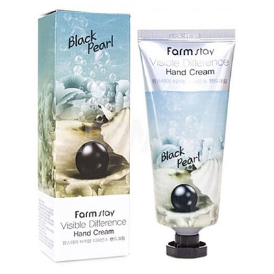 Крем для рук с пудрой черного жемчуга Black pearl Visible difference hand cream FarmStay 100 мл.