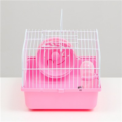 Клетка для грызунов "Пижон", 27 х 21 х 17 см, розовая