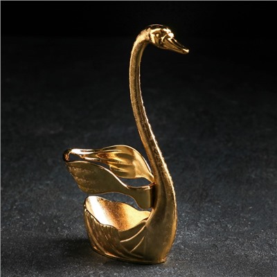 Набор ложек на подставке Swan, 6 шт, 7,5×5×15 см, цвет золото