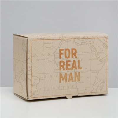 Коробка‒пенал «For real man», 22 × 15 × 10 см