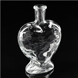 Ваза-бутылка декоративная "Сердце" 12,5х6,5х19 см, без крышки