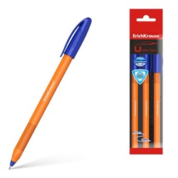 Набор ручек шариковых ErichKrause U-108 Orange Stick, 3 штуки, игольчатый узел 1.0 мм, цвет чернил синий, супермягкое письмо, корпус оранжевый