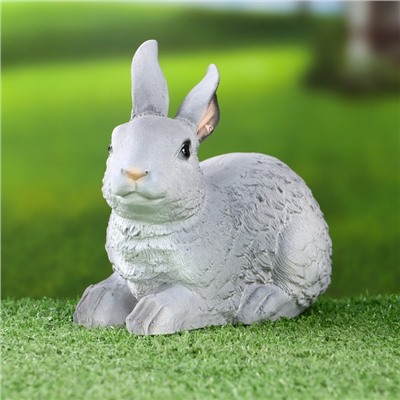 Садовая фигура "Зайчонок" серый, 15х10х16см