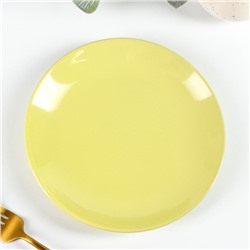 Тарелка керамическая десертная Доляна «Пастель», d=19 см, цвет жёлтый