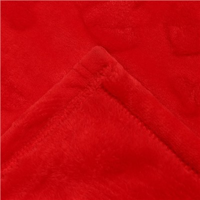 Плед с рукавами Этель "Красные сердечки" 150*200 см,100% п/э, велсофт 280 гр/м2