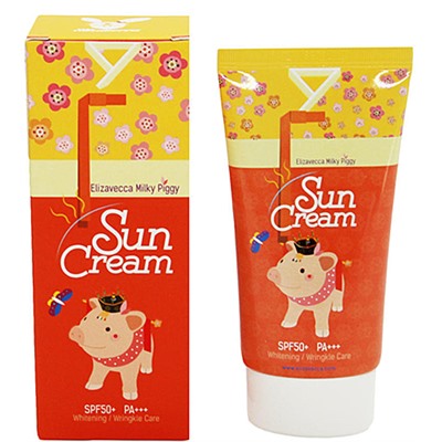 Крем для лица солнцезащитный - SPF50+ PA+++ milky piggy sun cream Elizavecca 50 мл.