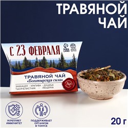 Чай травяной «С 23 февраля»: эхинацея, крапива, душица, тысячелистник, люцерна, 20 г.