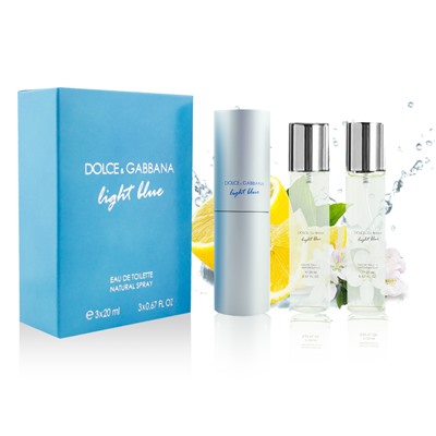 DOLCE & GABBANA LIGHT BLUE, Edt, 3x20 ml (жен)