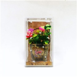 Сувенир Букет цветов в ведре (бронза) 10,5см (str)