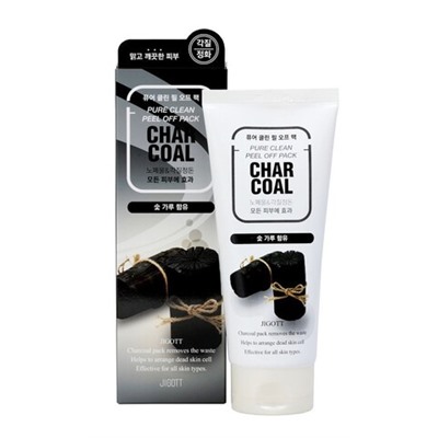 Маска-пленка очищающая с древесным углем Charcoal pure clean peel off pack Jiggot 180 мл.