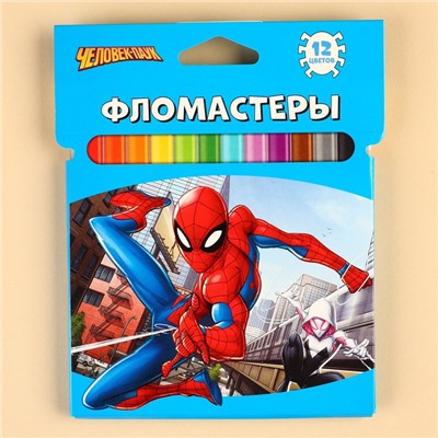 Фломастеры "Человек паук", 12 цветов, вентилируемый колпачок