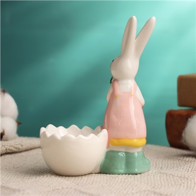 Подставка под яйцо "Кролик с морковкой" 8х5х11см, микс