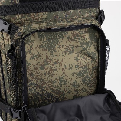 Рюкзак тактический, 35 л, отдел на молнии, 2 наружных кармана, цвет камуфляж/зелёный
