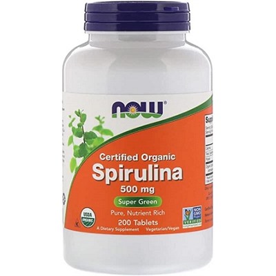 Спирулина Spirulina 500 mg NOW 100 таб.