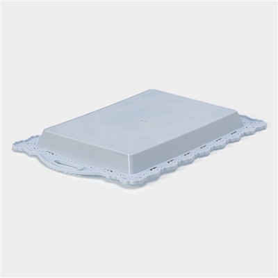 Поднос пластиковый прямоугольный «Ажурная кайма», 35×24×2 см, цвет МИКС