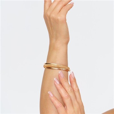 Браслет женский раздвижной на руку, жесткий металический, покрытие позолота, №016028, арт. 001.342