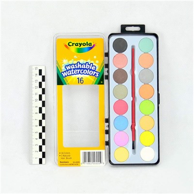 Краски акварельные. 16 цв. Crayola, с кисточкой арт.53-0555 (str)